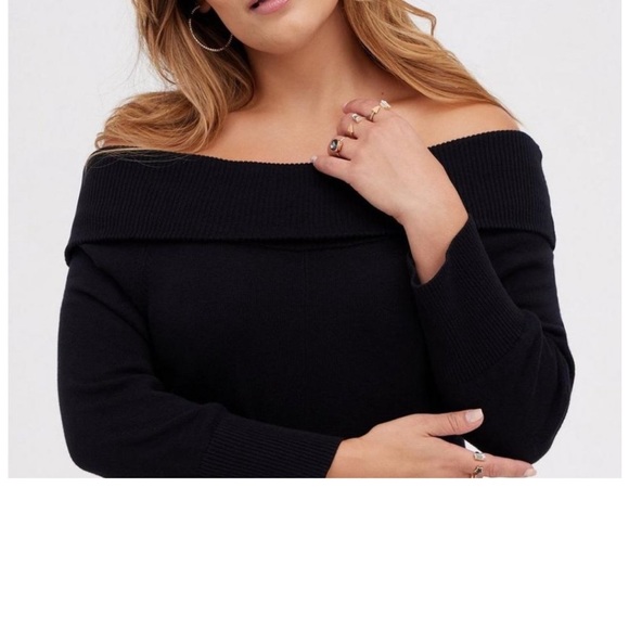 Torrid Mini Sweater Off-Shoulder Dress (NWT) Size 1/ 14-16 - Picture 5 of 14